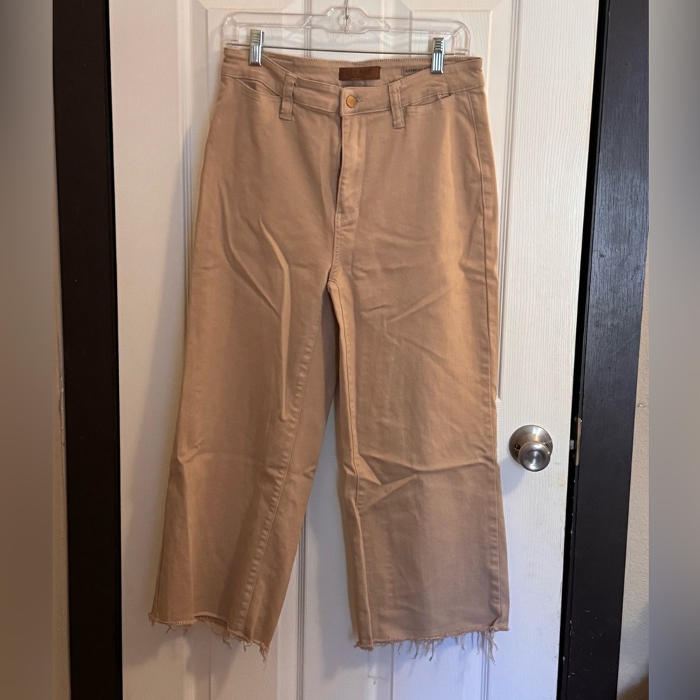 Judy Blue Taupe Cropped Wide-Leg Pants